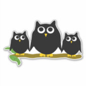 Black Owls Design Sticker (Voorkant)