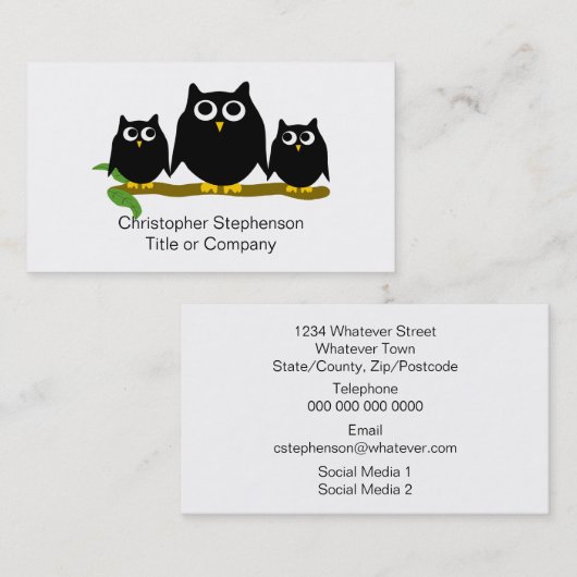 Black Owls Design Visitekaartje (Voorkant / Achterkant)
