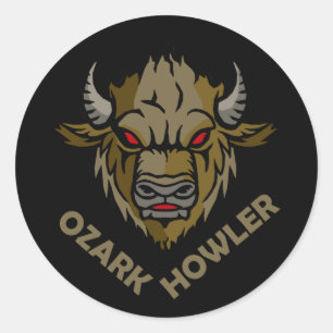 Black Ozark Howler Ronde Sticker