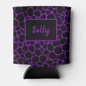 Black Paars Animal Print Monogram Koelbox Blikjeskoeler (Voorkant)