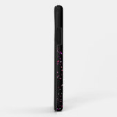 Black Paars Blue Glitter Monogram Name Cute Case-Mate iPhone Case (Achterkant/rechts)