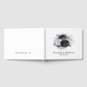 Black Paars en Silver Floral Gothic Wedding Gastenboek (Volledig)