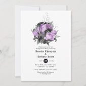 Black, Paars en Silver Gothic Engagement Party Kaart (Voorkant)