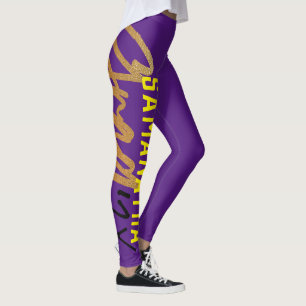 Black Paars Gellow Gold Foil Afstudeerder Jaar Afb Leggings