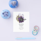 Black Paars Gold Floral Gothic Wedding Flyer (Enkel)