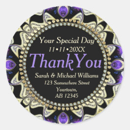 Black Paars Gold Hartelijk dank Stickers