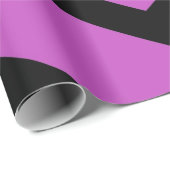 Black Paars Hypnotic Heart Love Pattern Cadeaupapier (Rol Hoek)