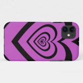 Black Paars Hypnotic Heart Love Pattern Case-Mate iPhone Case (Achterkant (horizontaal))