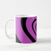 Black Paars Hypnotic Heart Love Pattern Koffiemok (Links)