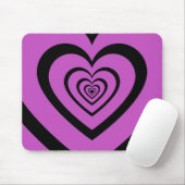 Black Paars Hypnotic Heart Love Pattern Muismat (Met muis)