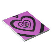 Black Paars Hypnotic Heart Love Pattern Notitieblok (Schuin)