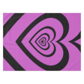 Black Paars Hypnotic Heart Love Pattern Tafelkleed (Voorkant (Horizontaal))