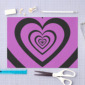 Black Paars Hypnotic Heart Love Pattern Tissuepapier (Craft)