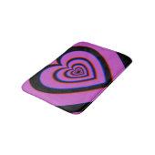 Black Paars Trippy Hypnotic Heart Love Pattern Badmat (Gekanteld)