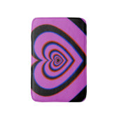 Black Paars Trippy Hypnotic Heart Love Pattern Badmat (Voorkant Verticaal)