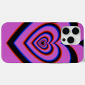 Black Paars Trippy Hypnotic Heart Love Pattern Case-Mate iPhone Case (Achterkant (horizontaal))