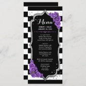 Black Paars White Silver-menukaart Programmakaart (Voorkant / Achterkant)