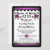 Black Paars White Union of Souls Wedding Invite Kaart (Achterkant)