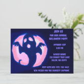 Black Paarse Ghost Spooky Halloween Spookachtige P Kaart (Staand voorkant)