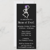 Black Paarse Halloween Skeletdansende Botten Kaart (Achterkant)