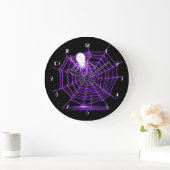 Black & Paarse Halloween Spider Web Wall klok (Huis)