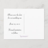 Black Paarse Silver Bewaar de datum Aankondigingskaart (Achterkant)