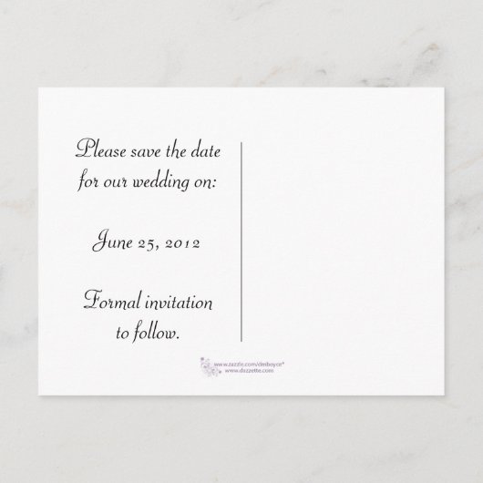 Black Paarse Silver Bewaar de datum Aankondigingskaart (Achterkant)