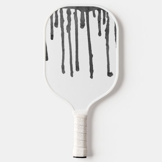 Black Paint Drop Stripes Pattern Pickleball Paddle (Achterkant)