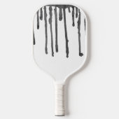 Black Paint Drop Stripes Pattern Pickleball Paddle (Voorkant)