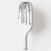 Black Paint Drop Stripes Pattern Pickleball Paddle (Links)