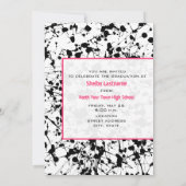 Black Paint Splatter 2013 Afstuderen Uitnodiging (Achterkant)