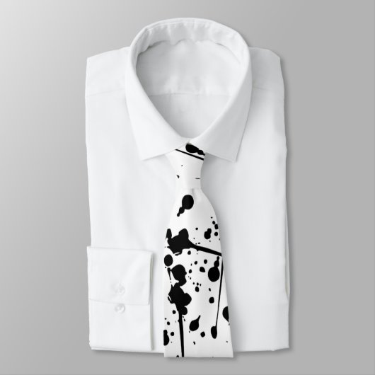 Black Paint Splatter Necktie Stropdas (Gebonden)