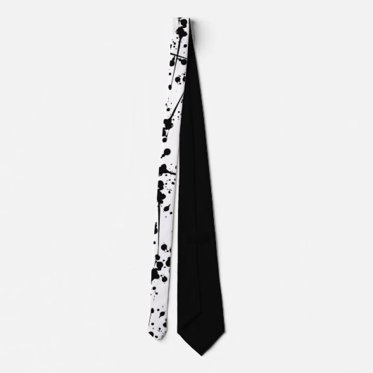 Black Paint Splatter Necktie Stropdas (Achterkant)