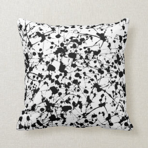 Black Paint Splatter Pillow Kussen