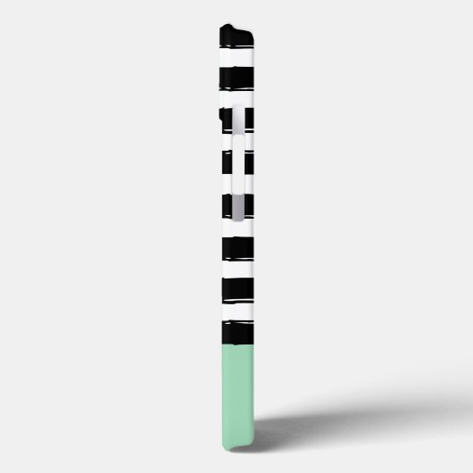 Black Paint Stripes Pattern met Mint Monogram Cas Case-Mate iPhone Case (Achterkant / Links)