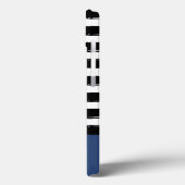 Black Paint Stripes Pattern met Navy Monogram Cas Case-Mate iPhone Case (Achterkant / Links)