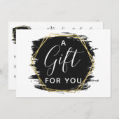 Black Paint Stroke & Modern Gold Certificate Kaart (Voorkant / Achterkant)