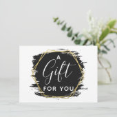 Black Paint Stroke & Modern Gold Certificate Kaart (Staand voorkant)