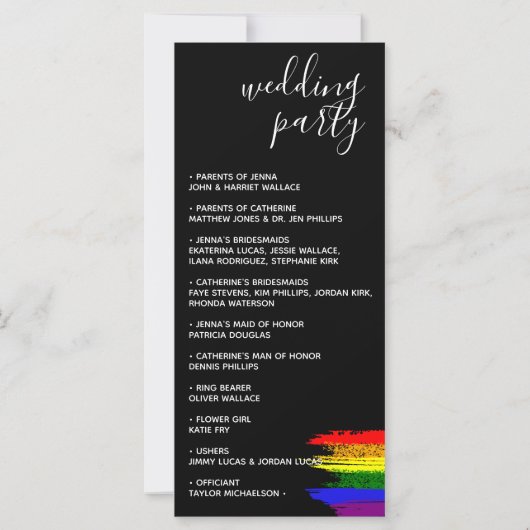 Black Paint Strokes Pride Flag LGBT Wedding (Achterkant)