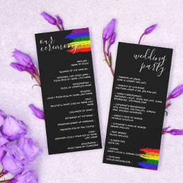 Black Paint Strokes Pride Flag LGBT Wedding