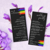 Black Paint Strokes Pride Flag LGBT Wedding