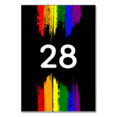 Black Paint Strokes Pride Flag LGBT Wedding Kaart (Achterkant)