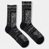 Black Paisley Bandana Print Sokken (Rechts)