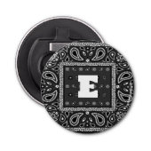 Black Paisley Bandana Verjaardag Hip Hop Rap Scarf Button Flesopener (Voorkant)