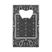 Black Paisley Bandana Verjaardag Hip Hop Rap Scarf Creditkaart Flessenopener (Voorkant)