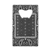 Black Paisley Bandana Verjaardag Hip Hop Rap Scarf Creditkaart Flessenopener (Achterkant)