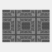 Black Paisley Bandana Verjaardag Hip Hop Rap Scarf Inpakpapier Vel (Voorkant 2)