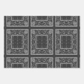 Black Paisley Bandana Verjaardag Hip Hop Rap Scarf Inpakpapier Vel (Voorkant)
