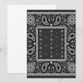 Black Paisley Bandana Verjaardag Hip Hop Rap Scarf Kaart (Voorkant / Achterkant)