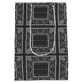 Black Paisley Bandana Verjaardag Hip Hop Rap Scarf Medium Cadeauzakje (Achterkant)